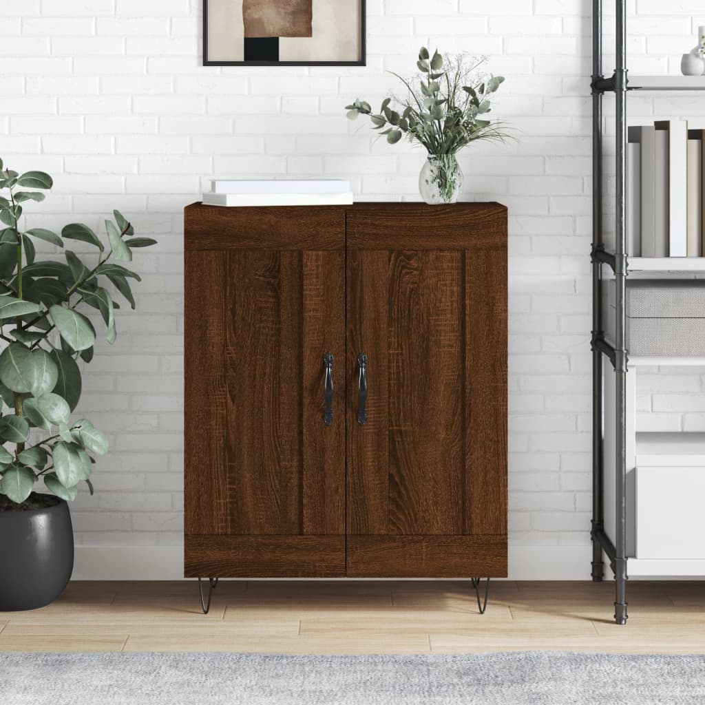 Credenza Moderna，Madia da cucina，Mobile Buffet，Armadio da Cucina Rovere  Marrone 69,5x34x90 cm in Legno Multistrato VMOE63708 BonneVie