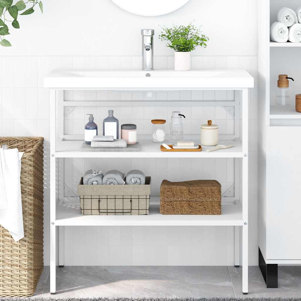 UNIQUECadre De Lavabo De Salle De Bain Blanc 79x38x83 Cm Fer6,96 Kg,Magnifique & Montage Facile69754 -Grohe || Hansgrohe Soldes Magasin AAHKMJXYDAFdJAOAIMEbOAchtTzbsWMnceblMk5y4