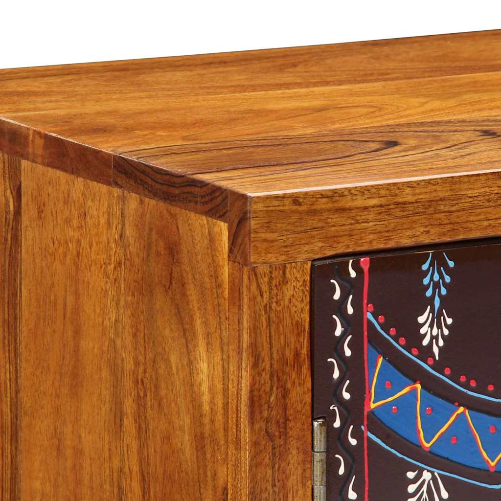 Credenza VidaXL In Legno Di Acacia Massello | Multicolore Dipinta A Mano | 50x35x60 Cm Con 6 Cassetti | Per Ingresso, Soggiorno O Bagno
