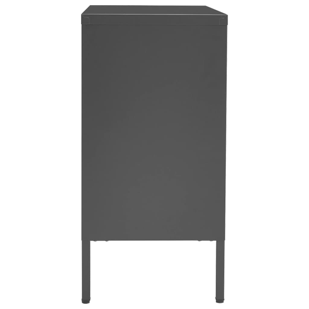 Credenza Moderna，Madia da cucina，Mobile Buffet，Armadio da Cucina Moderna  Antracite 75x35x70 cm in Acciaio e Vetro Temperato VMOE87283 BonneVie