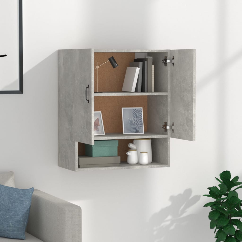 Tidyard Mobile Pensile A Muro Moderno - Rovere Fumo - 60x31x60 Cm - 2 Ante E 2 Ripiani - Armadio Sospeso Per Bagno/Cucina
