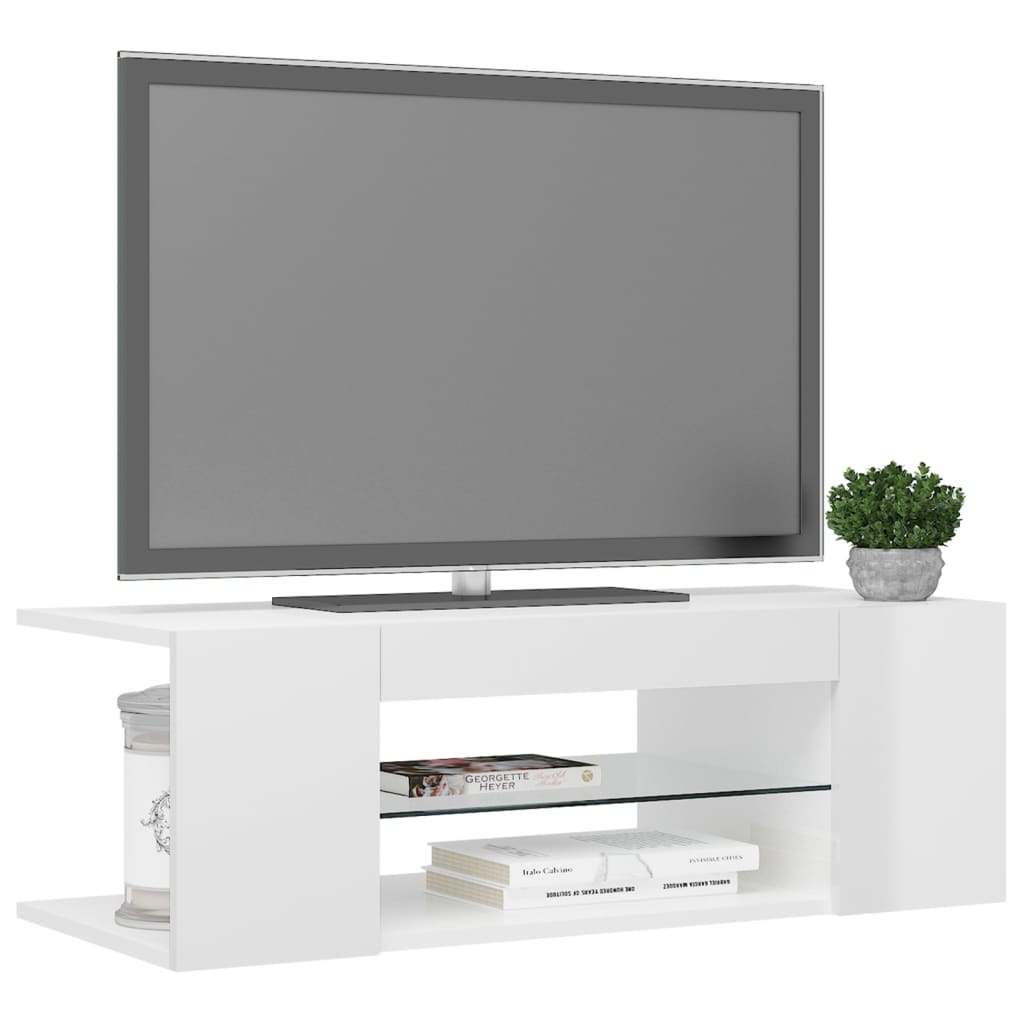 SONNI Mobile TV Bianco Alto Lucido Senza Maniglia Design Mobile Basso  Soggiorno con Illuminazione a Led Mobile Porta TV (140x35x30cm) per  Soggiorno o Salotto : : Elettronica