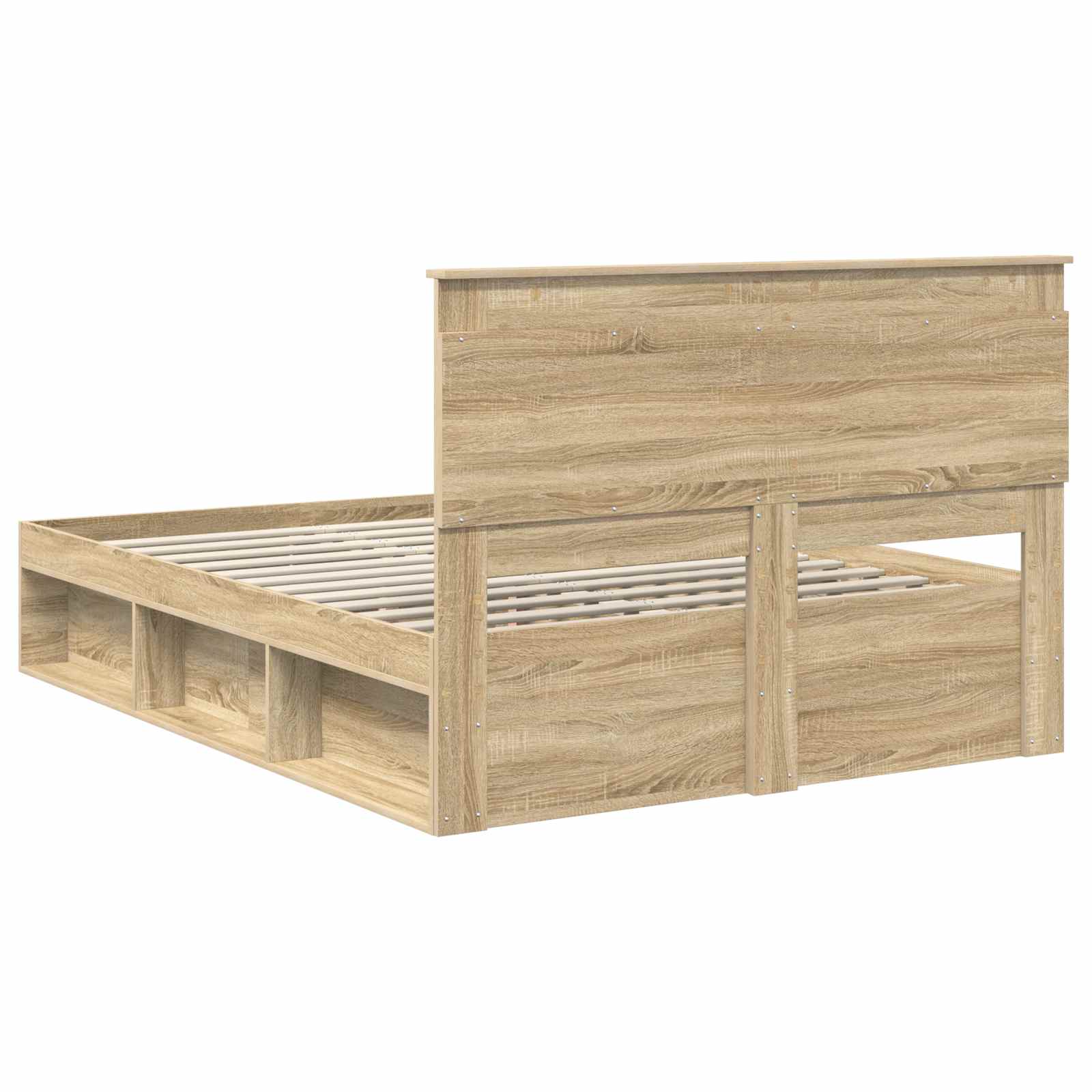 Bed Frame with Headboard Sonoma 160 x 200 cm Solid Pine Wood vidaXL