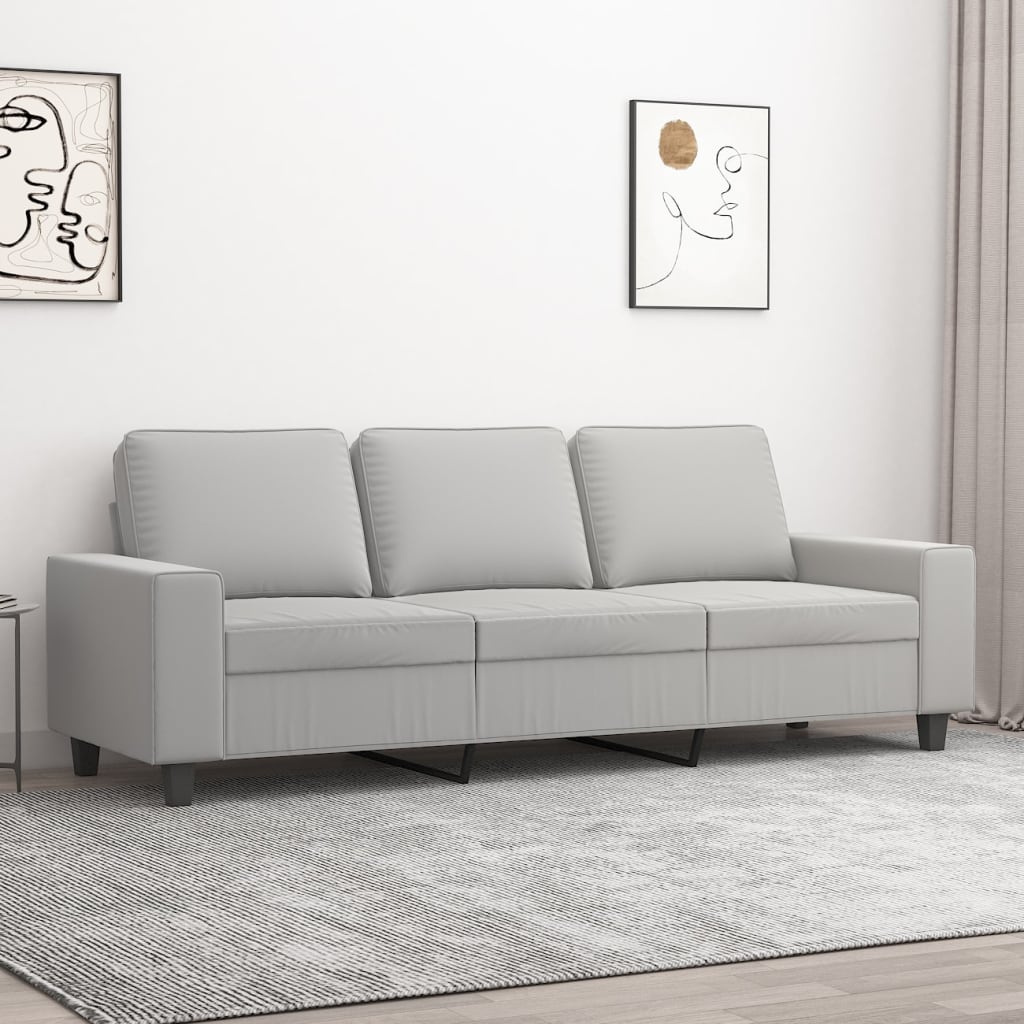 Canapé Relax Salon - Moderne Canapé à 3 Places Gris Clair 180 Cm Tissu Microfibre,214x77x80 Cm -VIDAXL || Songmics Soldes AAHKMJXYDAFdJAOAIMEbOAchtTzbsWMnceblMk5y4