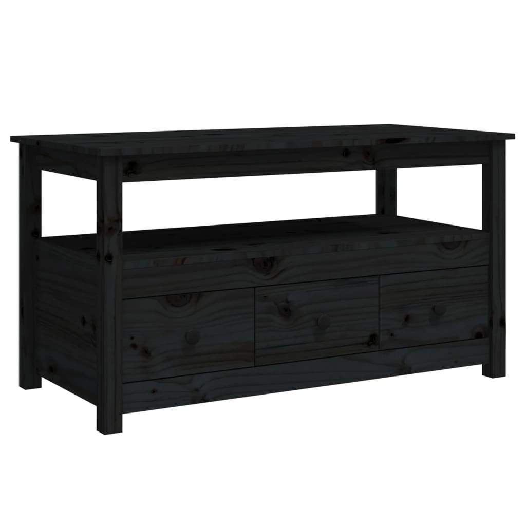 Couchtisch wohnzimmertisch sofatisch schwarz 102x49x55 cm massivholz