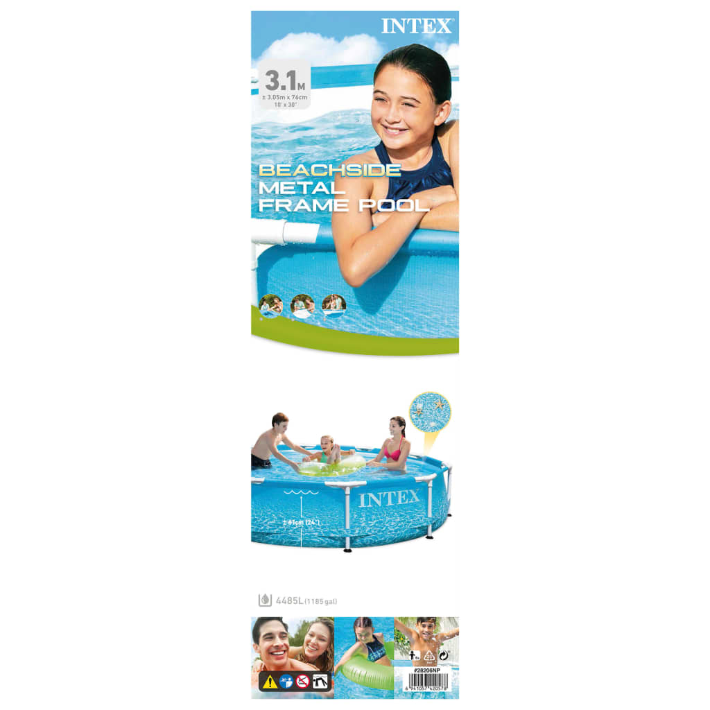 Beachside Metal Frame Pool 305x76 cm INTEX