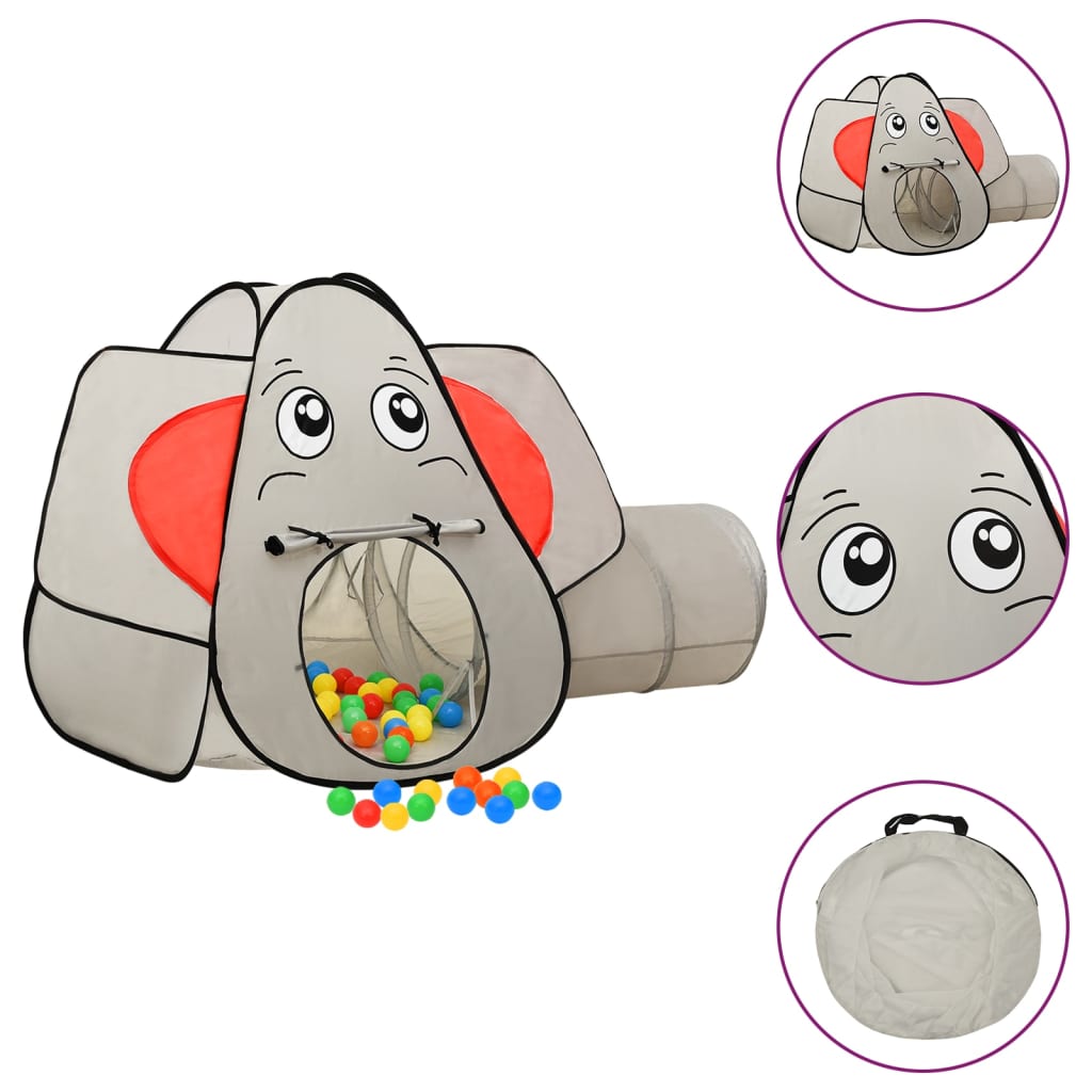 Unico Design Tenda Gioco Bambini Elefante Grigio 250 Palline 174x86x101 cm  174x86x101 cm Magnifico it - Grigio66447