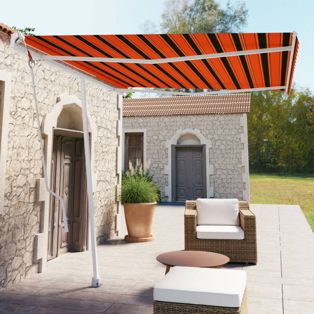 Tenda da Sole，Tende da esterno，Tenda Parasole，Telo Ombreggiante Automatica  Autoportante 300x250cm Arancio Marrone XZZ128300 MaisonChic