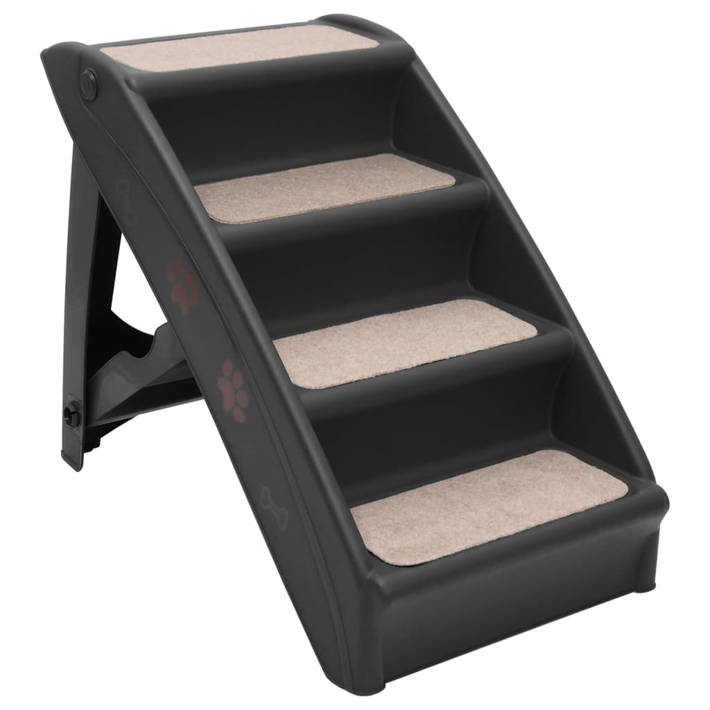 Folding Dog Stairs Black 62x40x49.5 cm vidaXL