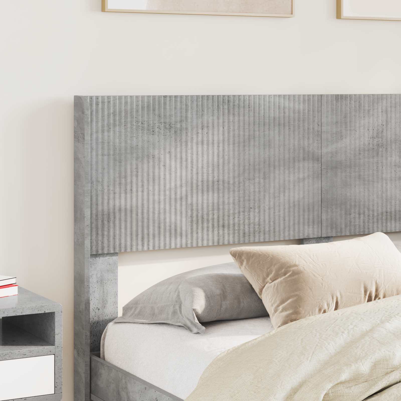 Testiera Letto Grigio Cemento Legno ingegnerizzato vidaXL