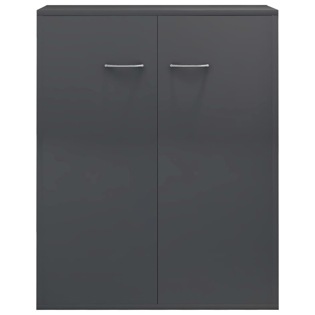 vidaXL Aparador de Aglomerado 60x30x75 cm Gris Brillante - Gris