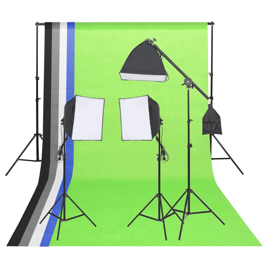 Set per studio fotografico, sistema di fondali 2 x 3 m con fondale in  tessuto non tessuto, treppiede, borsa per il trasporto, attrezzatura  fotografica