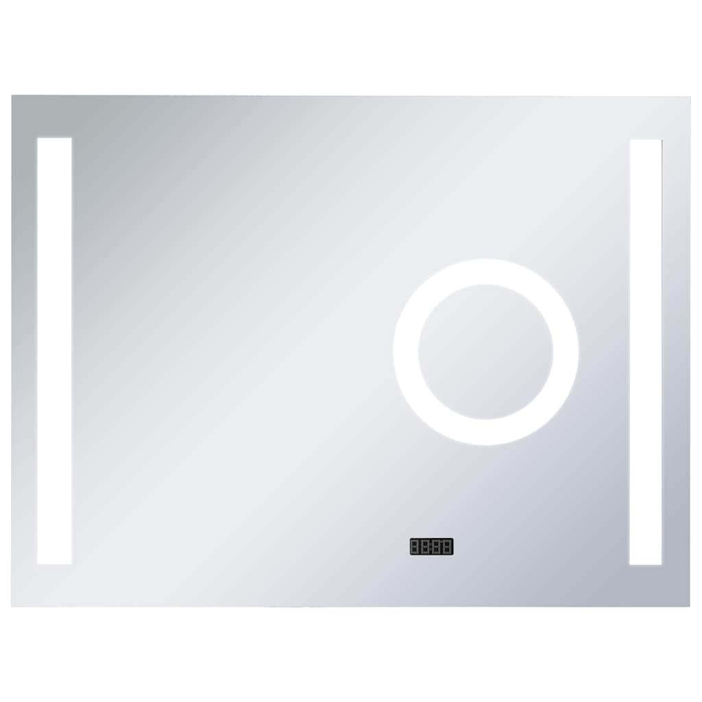 vidaXL Espejo de pared para baño con LED y sensor táctil 80x60 cm