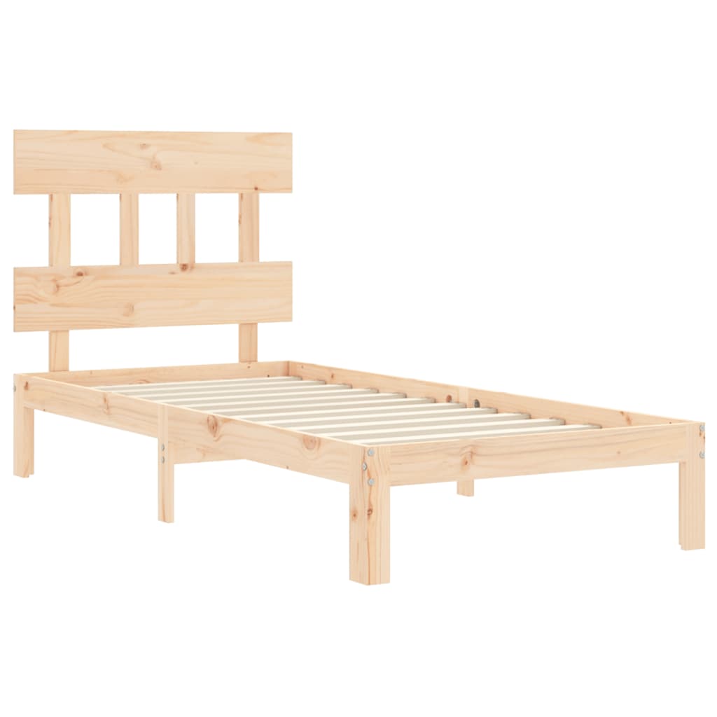 Cadre De Lit VECELO Métal Et Bois 140x190 Cm - Avec Tête De Lit - Industriel (NEUF)