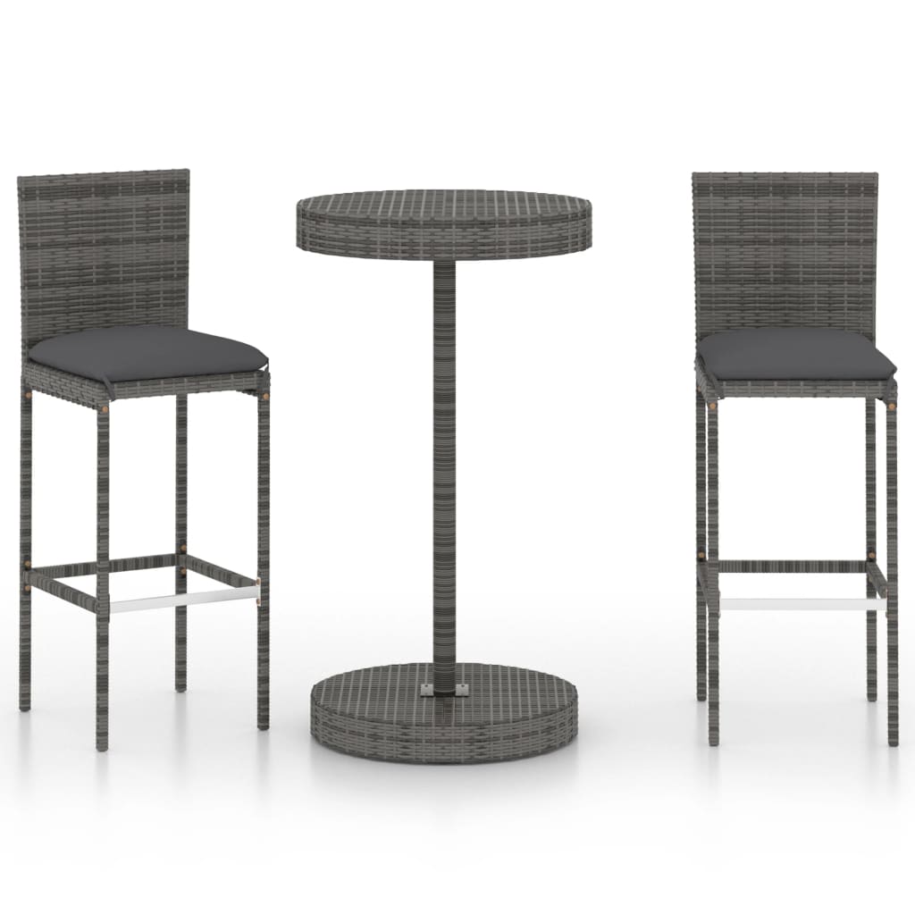 JOLI® Mode Ensemble Repas De Jardin D'extérieur De Bar De Jardin 3 Pcs Et Coussins Résine Tressée Gris TOP68503 -Promos Garde Plante Boutique AAHKMJXYDAFdJAOAIMEbOAchtTzbsWMnceblMk5y4 uJLYuthz0IREmZcKGWoVn71z6ayWyB2A6WStYb Ll Qf0