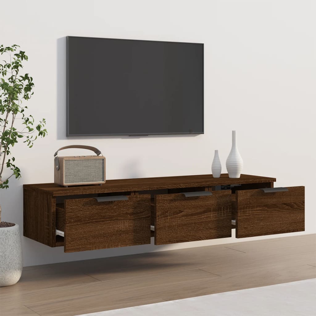 Armadietto A Muro In Legno Multistrato Rovere Fumo - 60x31x70 Cm, Per Cucina, Bagno O Ingresso, Da Montare A Parete