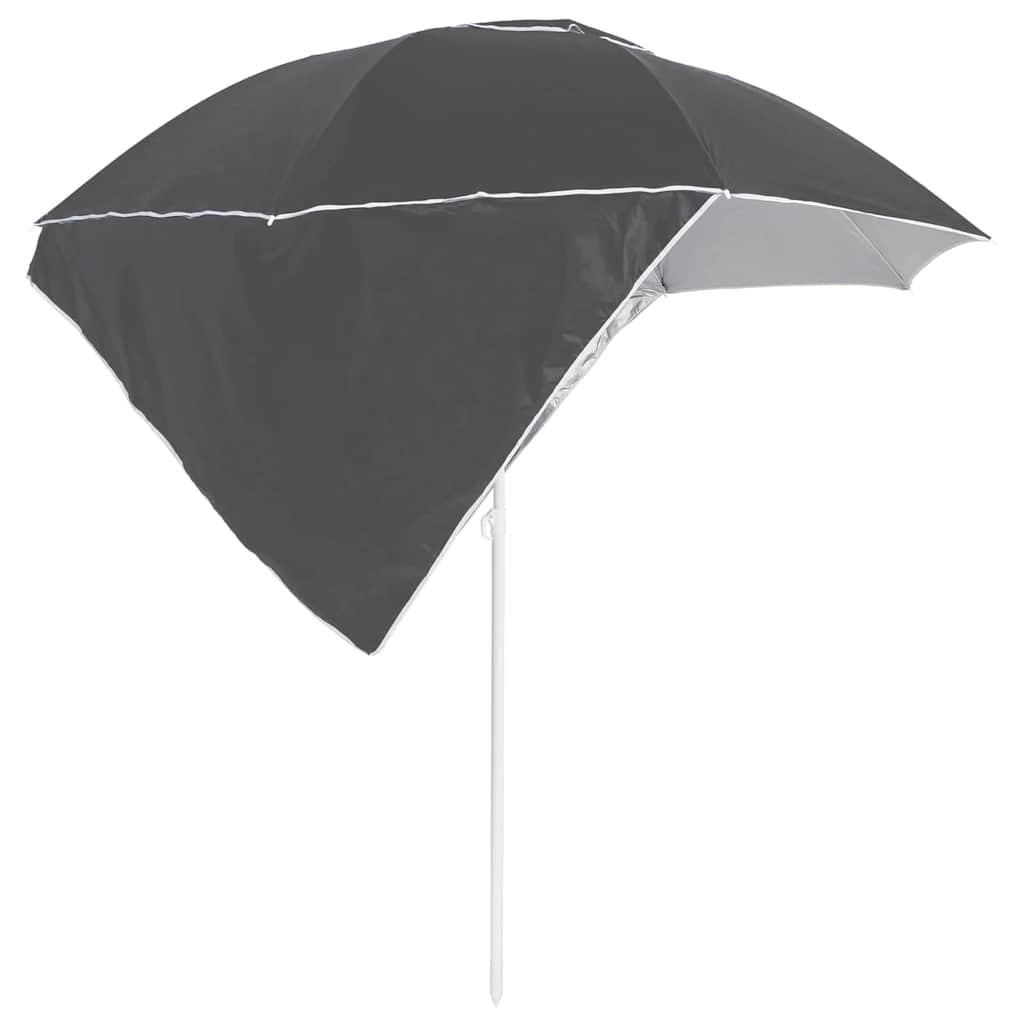 Parasol de plage Protection UV avec parois latérales Anthracite 215 cm ...