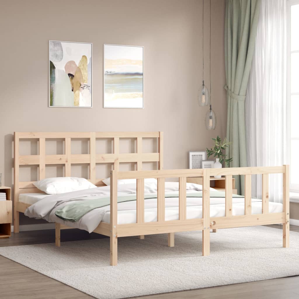 Giroletto con Testiera Struttura Letto con Testiera Letto Matrimoniale con  Testiera per adulti Moderno 5FT King