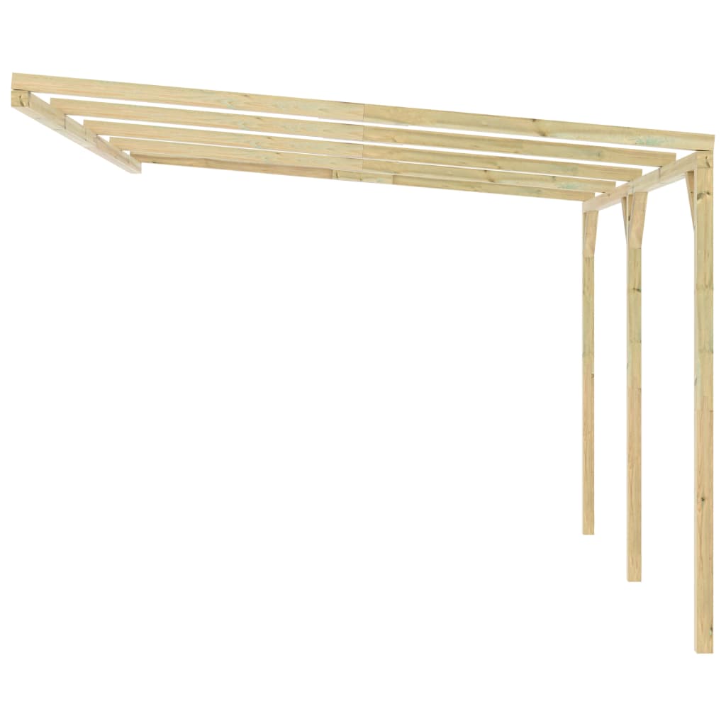 vidaXL Pérgola cobertizo de madera 4x3x2,1 m - Marrón