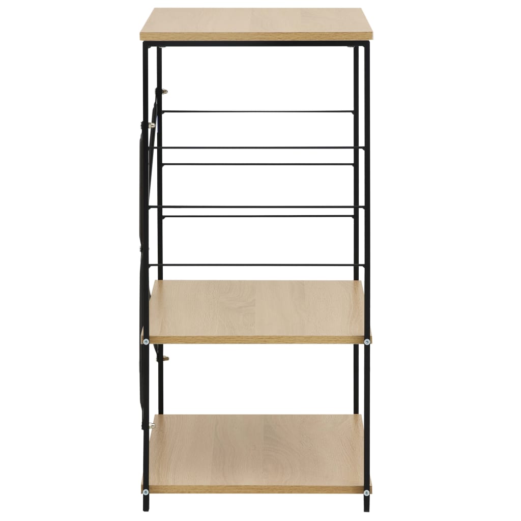 vidaXL Armario de microondas aglomerado negro y roble 60x39,6x79,5 cm