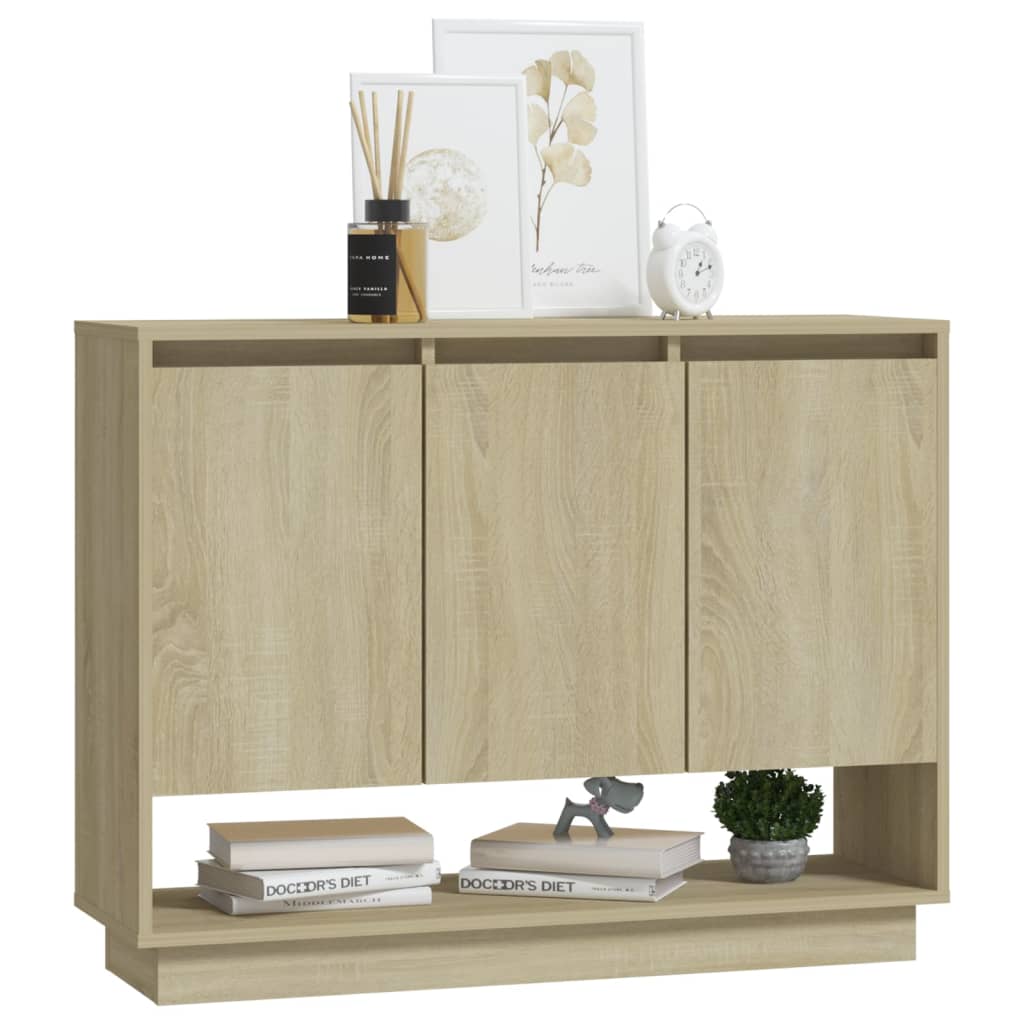 SECOLI Credenza Soggiorno Moderno,Credenza Cucina, Mobile Soggiorno, in  Truciolato Grigio Sonoma 102x33x75 cm