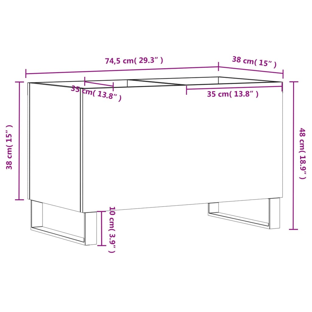 Unico Design Mobile Porta Dischi Bianco Lucido 74,5x38x48 Legno Multistrato  74,5x38x48 cm Magnifico it - Bianco33682