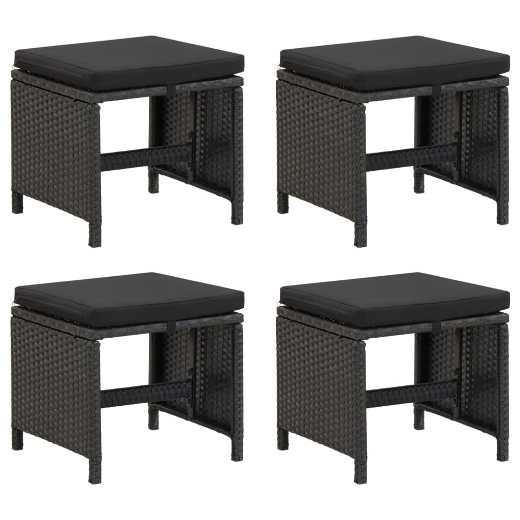 Lot De 4 Tabourets De Jardin Moderne Avec Coussins Résine Tressée Noir,40,5 X 40,5 X 35 Cm -Promos Garde Plante Boutique AAHKMJXYDAFdJAOAIMEbOAchtTzbsWMnceblMk5y4