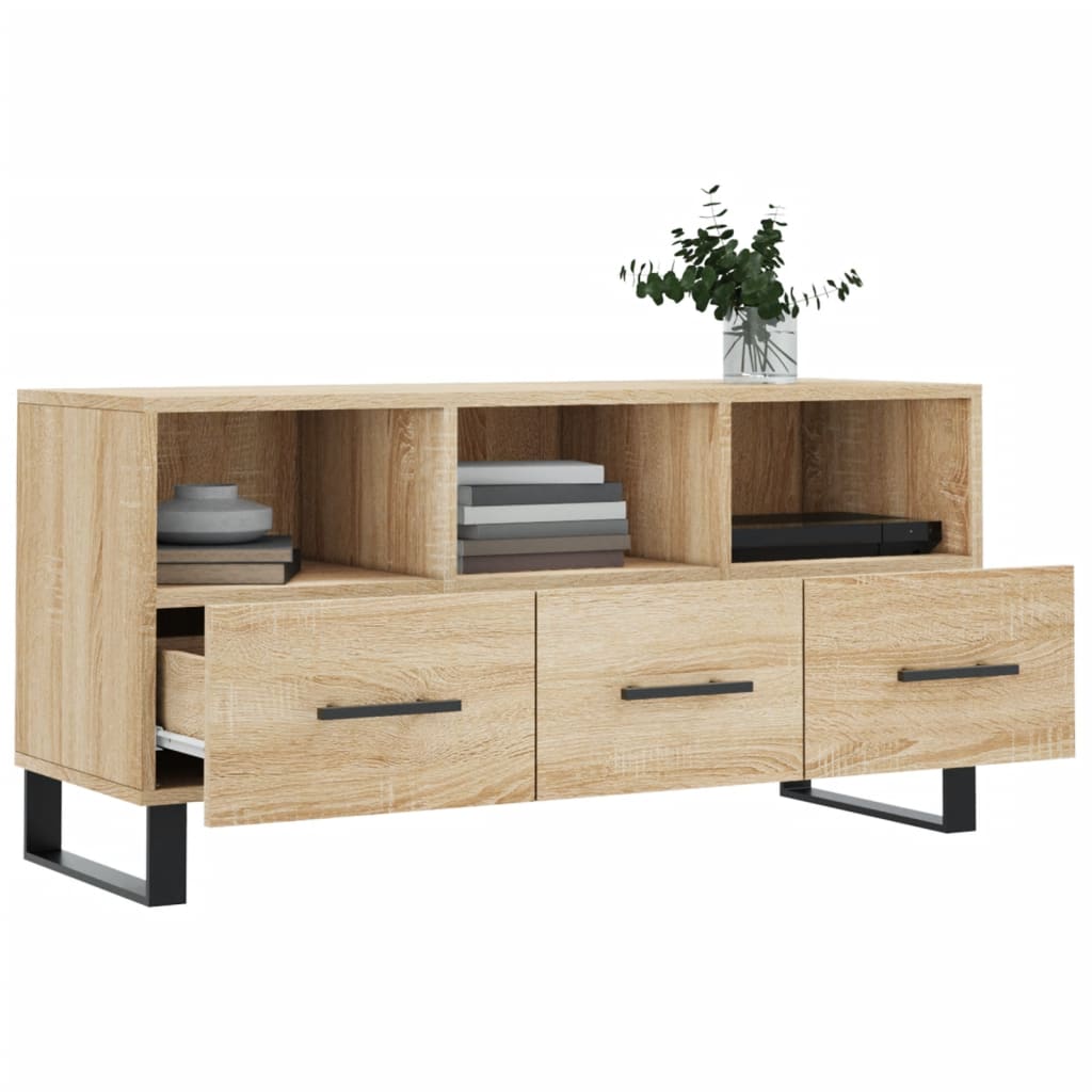 Mobile Porta TV，Mobili TV，Tavolino TV Rovere Sonoma 102x36x50 cm in Legno  Multistrato MCWN959529 MaisonChic