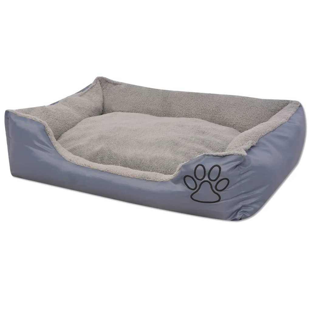 Cuccia per Cani con Cuscino Imbottito Taglia XL Grigio