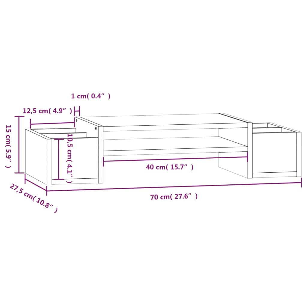 Maison Exclusive - Supporto per Monitor Grigio 60x24x10,5cm Legno