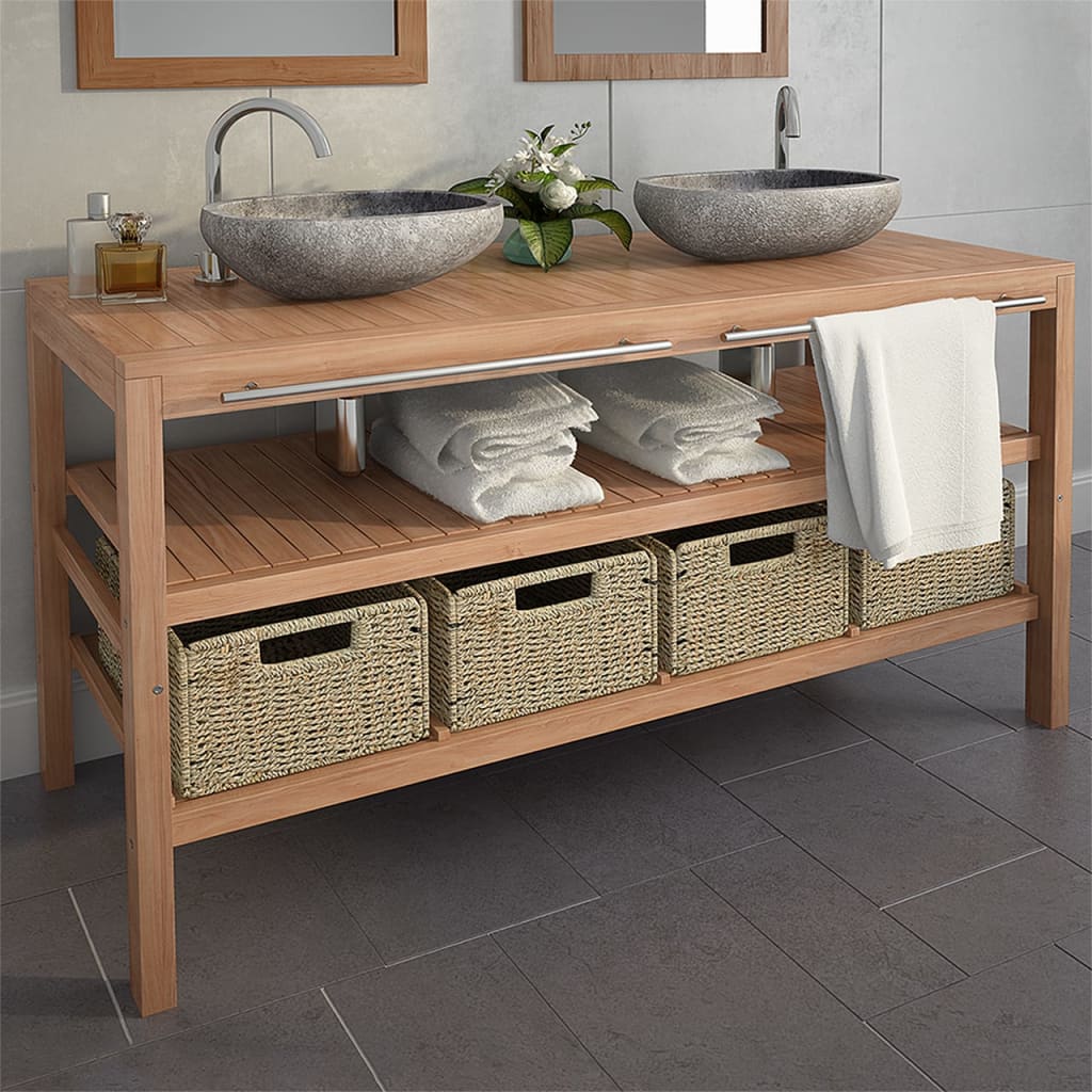 Mobile sottolavabo Dalibon, Mobiletto per bagno a 2 ante e 1 cassetto,  Armadietto da terra, lavabo non incluso, 78,5x46h80 cm, Bianco lucido e Olmo