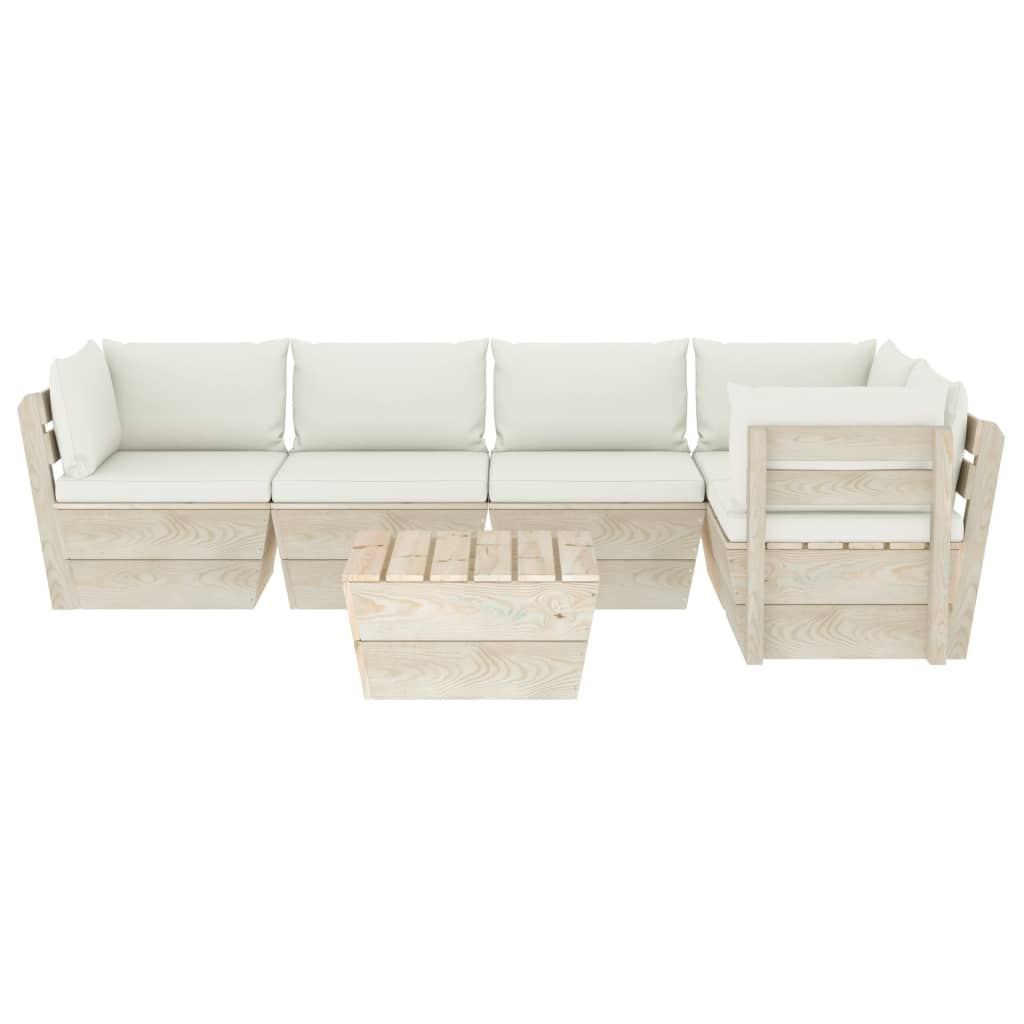 Lechnical Set Divani da Giardino su Pallet 6 pz con Cuscini Legno Abete,Set  Divani da Giardino,Set Divani da Esterno,Divanetto da Esterno,Arredamento