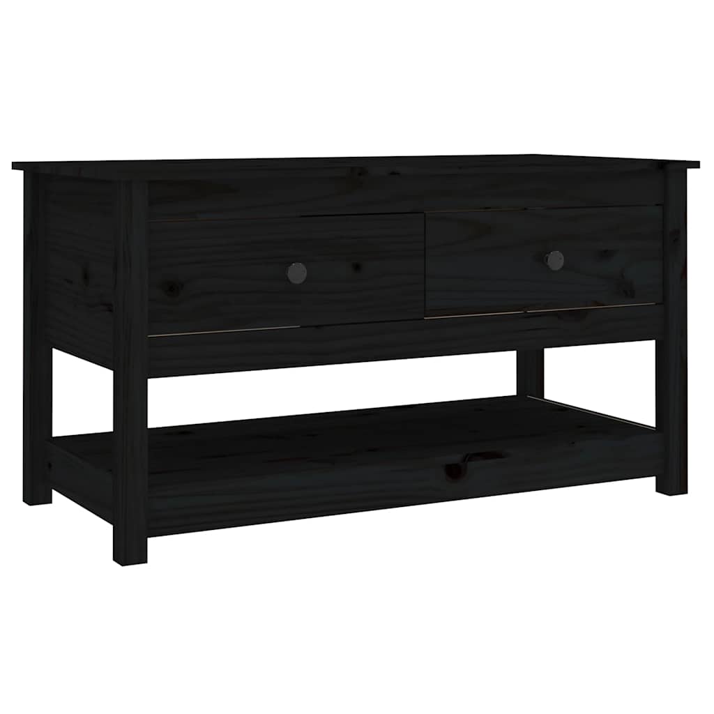 Couchtisch wohnzimmertisch sofatisch schwarz 102x49x55 cm massivholz