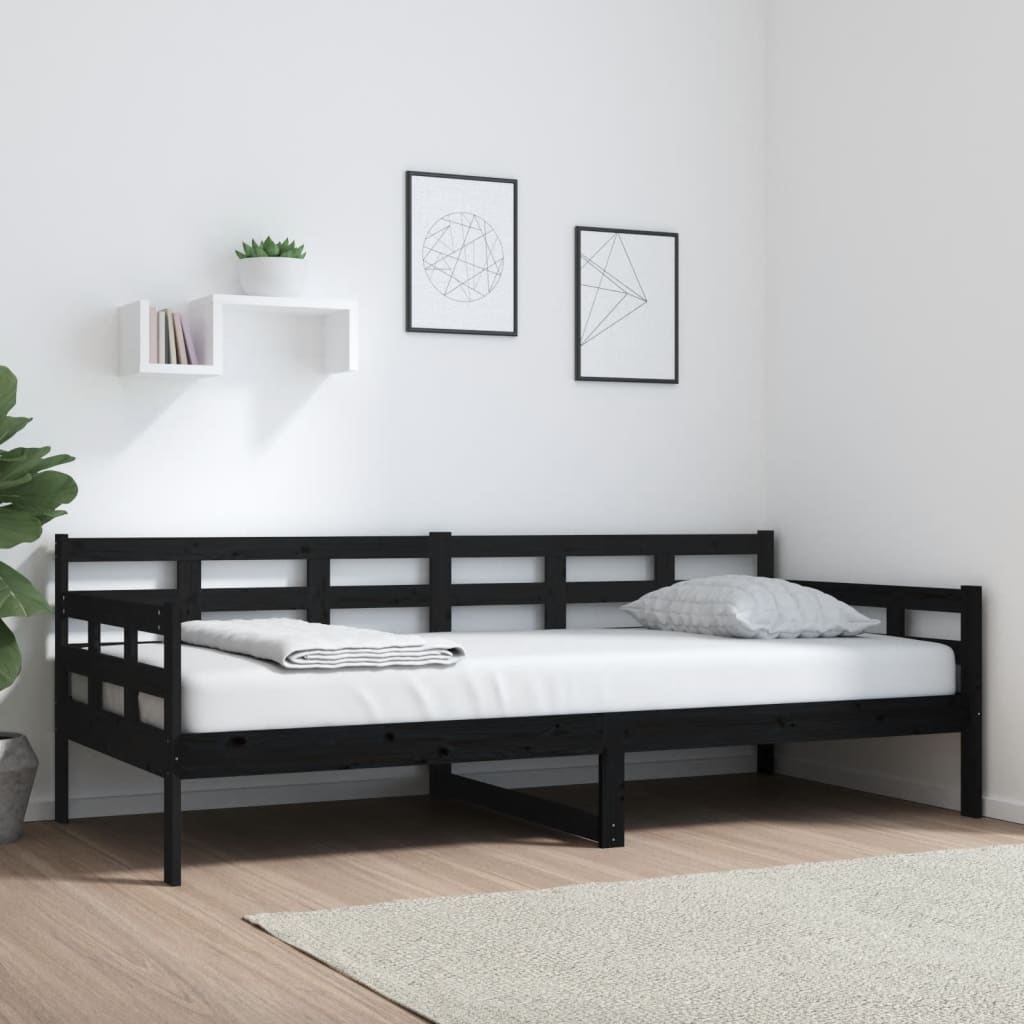 VidaXL Sofá cama nido con colchón terciopelo negro 90x200 cm