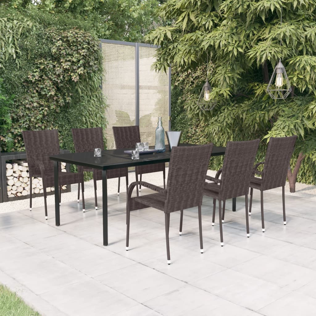 Set Tavolo e Sedie da Giardino 7 pz - Salotti da giardino Grigio BV632290 -  BonneVie