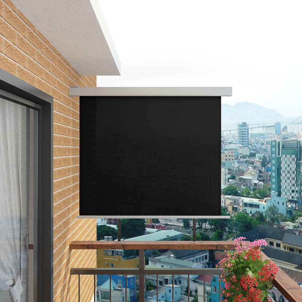 Toldo lateral de balcón multifuncional 150x200 cm negro vidaXL773406