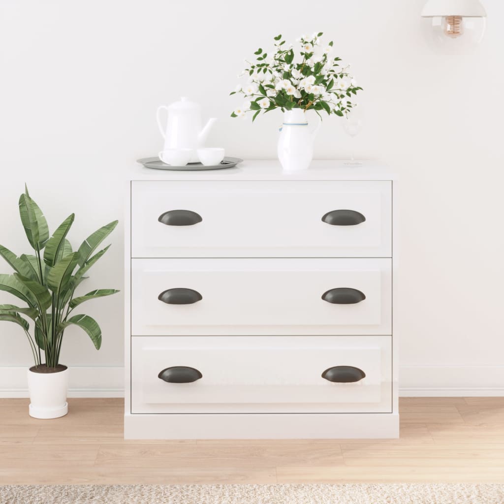 Credenza bassa,Armadietto,Mobile da Cucina Bianco Lucido 100x35