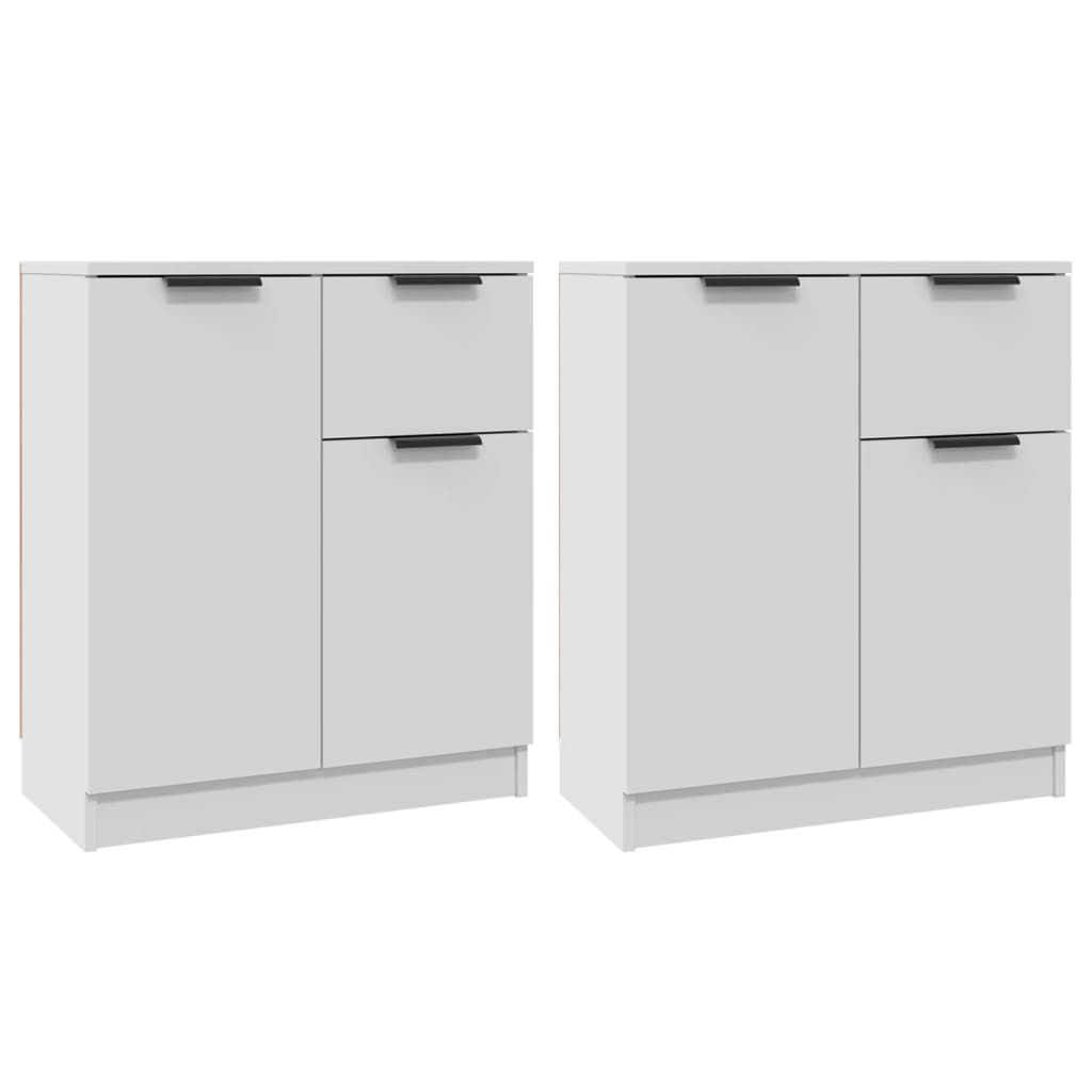 2er Set Sideboards Kommoden für Wohnzimmer Küche Weiß 60x30x70 cm Holzwerkstoff DE24270