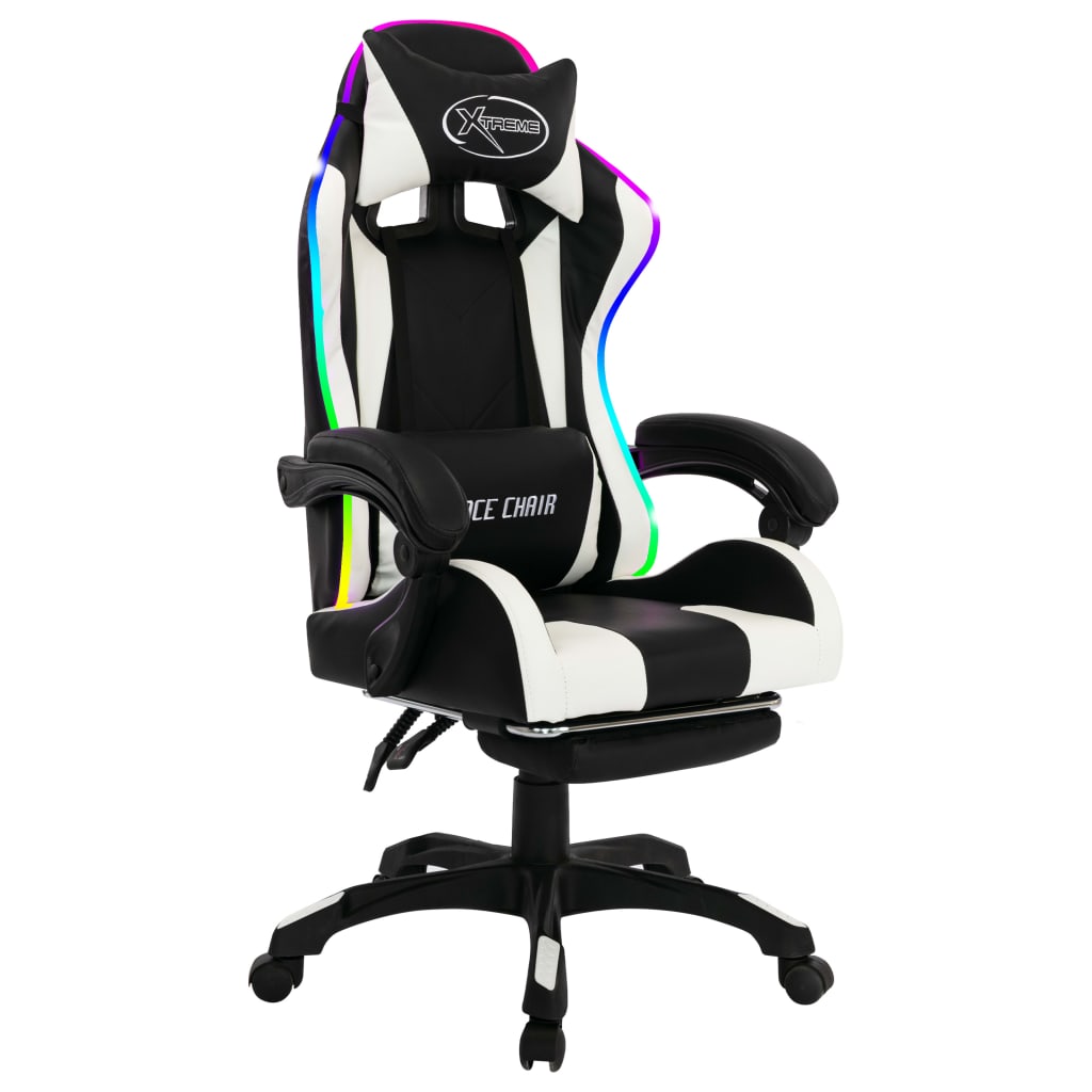 Unico Design Sedia da Gaming con Luci a LED RGB Blu e Nera in Similpelle  64x65x(111,5-119) cm Magnifico it - Multicolore96127