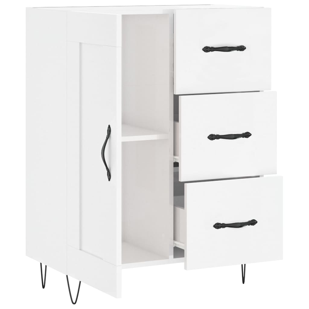 SECOLI Credenza Soggiorno Moderno, Credenza Cucina Salvaspazio, Mobiletto  Multiuso in Legno Multistrato Grigio Cemento 69,5x34x90 cm