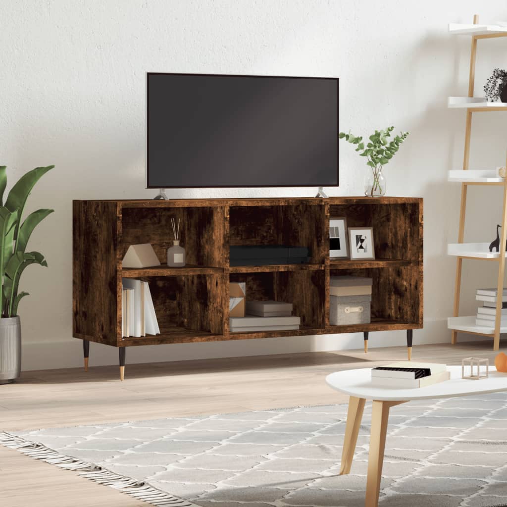 Mobile Porta TV，Mobili TV，Supporto per TV da Soggiorno Rovere Fumo  103,5x30x50 cm in Legno Multistrato NVIW18846 BonneVie