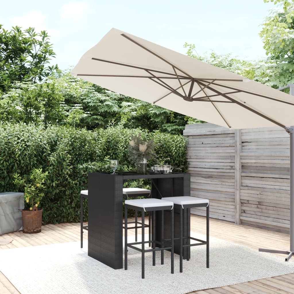 Set De 1 Table + 4 Tabourets De Bar De Jardin Ensemble Table Et Chaises Avec Coussins Noir Poly Rotin 50280 -Promos Garde Plante Boutique AAHKMJXYDAFdJAOAIMEbOAchtTzbsWMnceblMk5y4 uJLanCLqOTrorQ7Eh9OpeTAesc2CfTa8PK1XawMwDFQl z