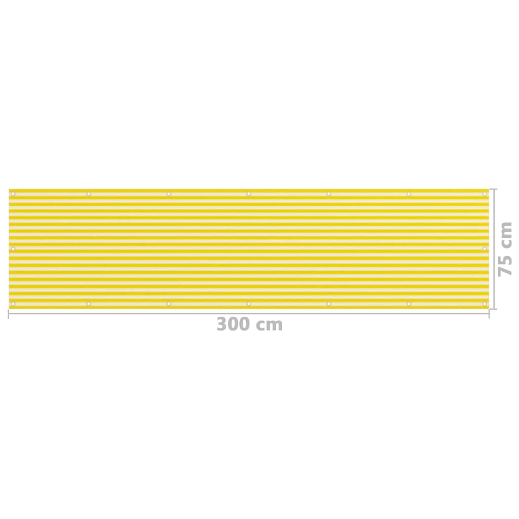 Telo frangivista per balcone，Paravento da Balcone，Rete ombreggiante Giallo  e Bianco 75x300 cm in HDPE XZZ813506 MaisonChic