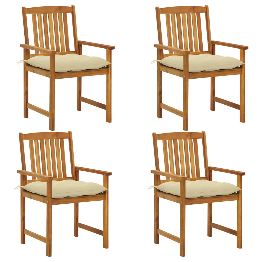 Detex Set 4X Cuscini per Sedia da Interno Esterno Sedie da Giardino Cucina Cuscino Coprisedia Blu