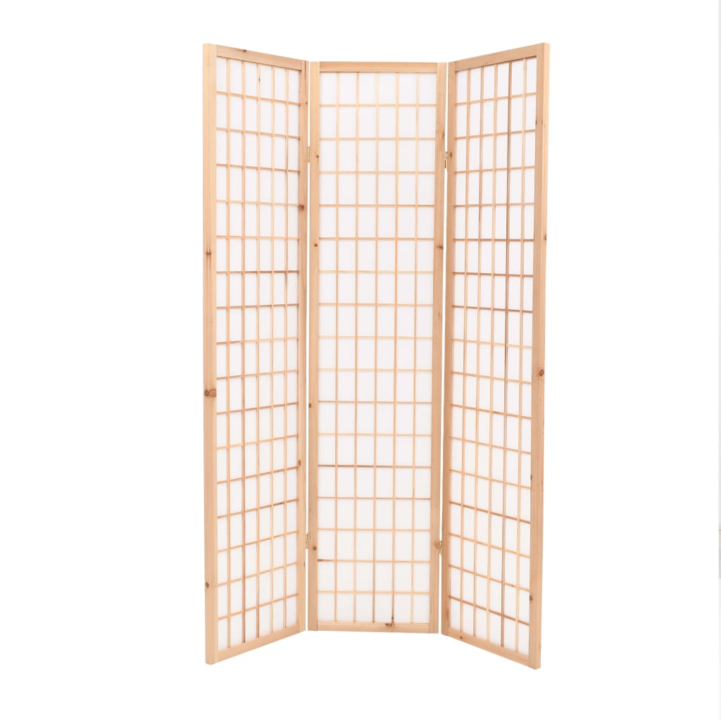 vidaXL Biombo Plegable Estilo Japonés con 3 Paneles 120x170 cm Natural
