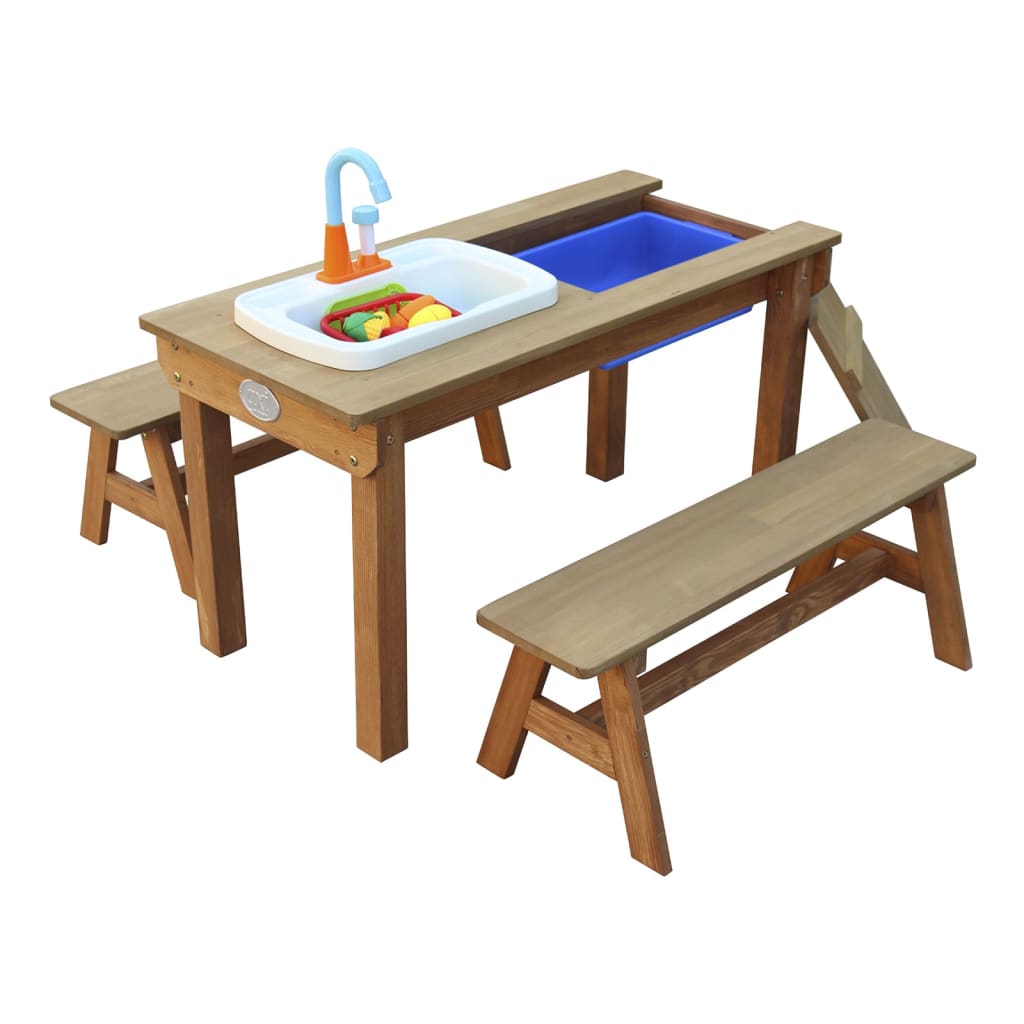 Sand and Water Picnic Table Dennis with Play Kitchen and Benches AXI