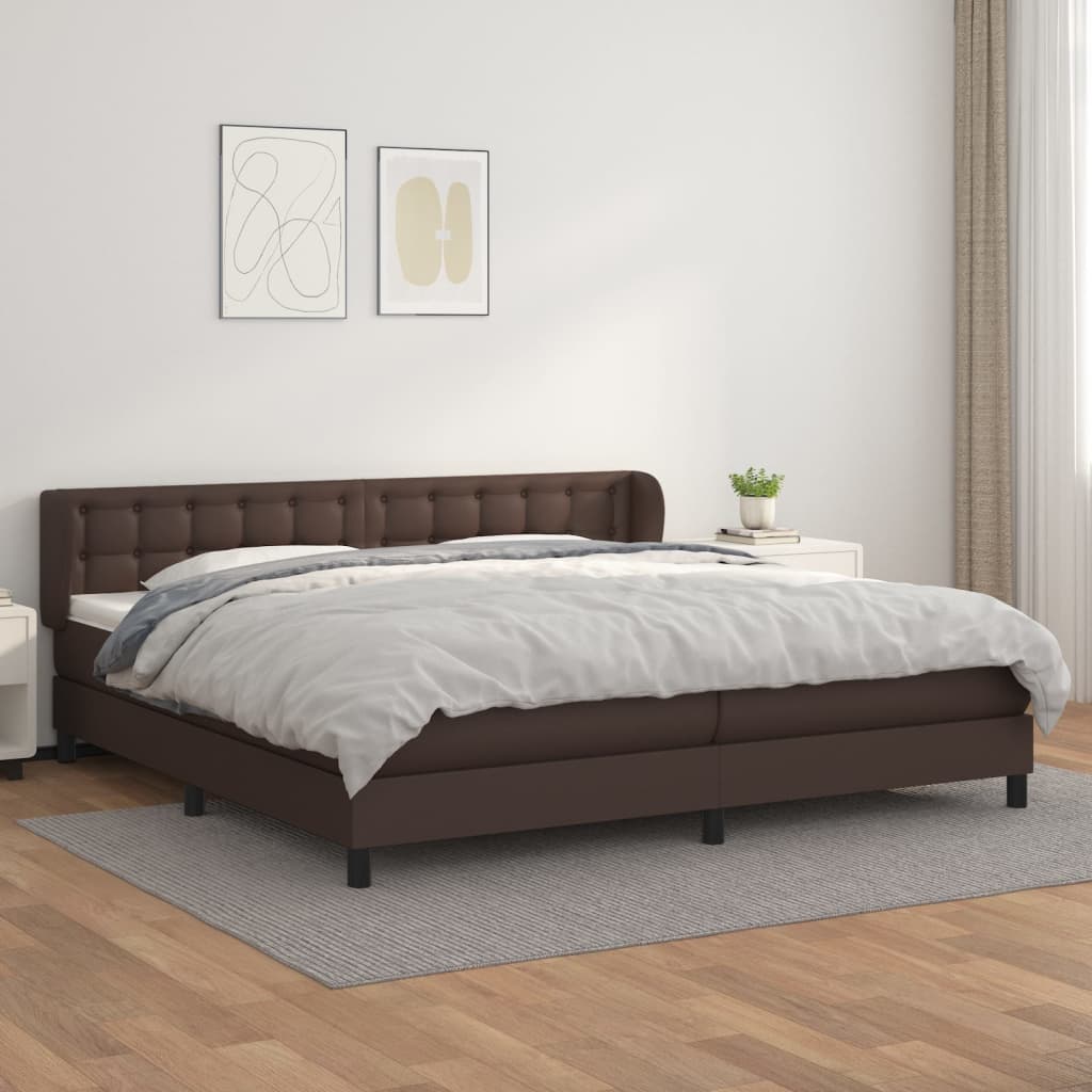 Letto 120x190 imbottito, finitura Marrone