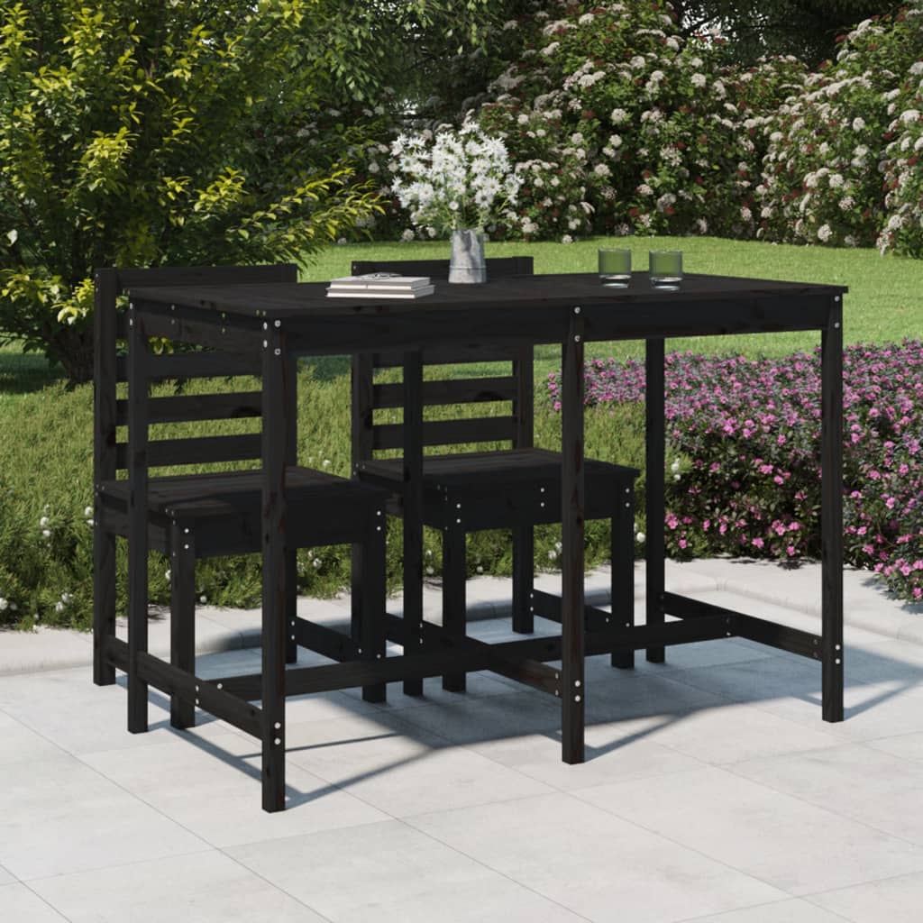 Unico Design Tavolo da Giardino Nero 159,5x82,5x110cm Legno Massello di  Pino 159,5x82,5x110 cm Magnifico it - Nero98476