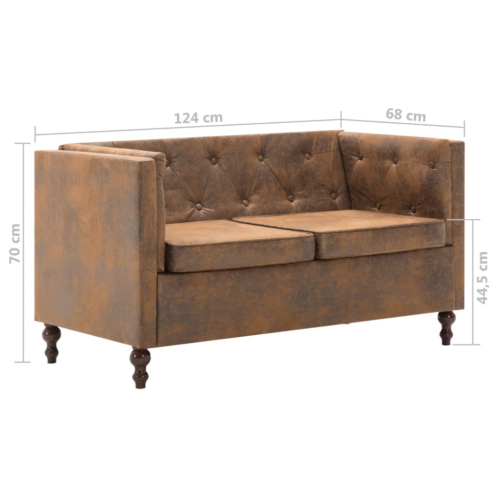 Divano Chesterfield A 2 Posti - Divano Relax Sofa In Tessuro Scamosciato Marrone BV809359 - BonneVie -Negozio al dettaglio VIDAXL || HOMCOM || Songmics AAHKMJXYDAFdJAOAIMEbOAchtTzbsWMnceblMk5y4