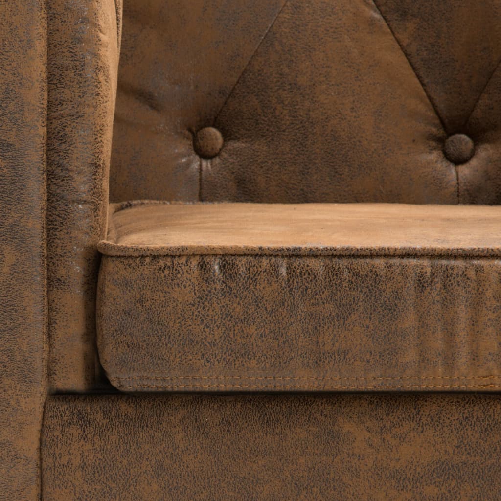 Divano Chesterfield A 2 Posti Divano Fisso Sofa Da Soggiorno In Tessuro Scamosciato Marrone ITD55013 -Negozio al dettaglio VIDAXL || HOMCOM || Songmics AAHKMJXYDAFdJAOAIMEbOAchtTzbsWMnceblMk5y4